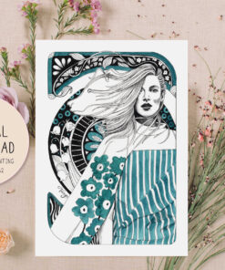 'Sisu' Downloadable Print | Black & Teal Artwork