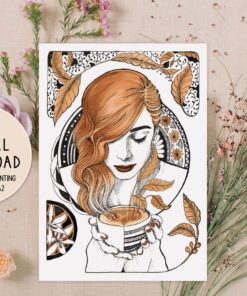 'Coffee Blend' Downloadable Print | Black & Caramel Artwork