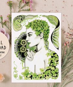 'Lush' Downloadable Print | Black & Green Artwork