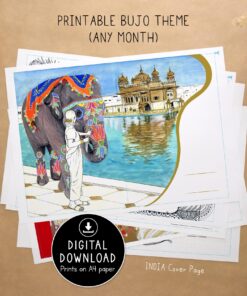 India Bullet Journal Blank Theme / Printable for Journal or Planner (DIGITAL DOWNLOAD)