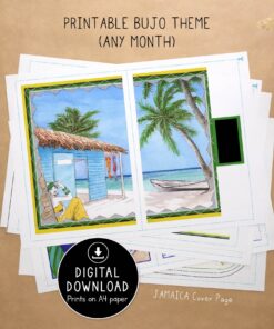 Jamaica Bullet Journal Blank Theme / Printable for Journal or Planner (DIGITAL DOWNLOAD)