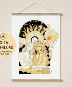 Downloadable Print 'Celestial Sisters' Artwork