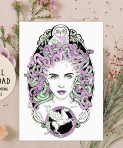 'Medusa' Downloadable Print | Black & Purple Artwork
