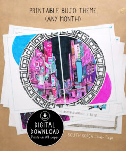 South Korea Bullet Journal Blank Theme / Printable for Journal or Planner (DIGITAL DOWNLOAD)