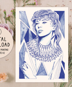 'Land of Ice' Downloadable Print | Blue or Black Artwork