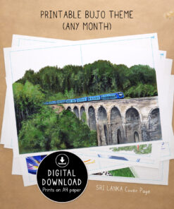 Sri Lanka Bullet Journal Blank Theme / Printable for Journal or Planner (DIGITAL DOWNLOAD)