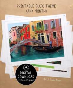 Italy Bullet Journal Blank Theme / Printable for Journal or Planner (DIGITAL DOWNLOAD)