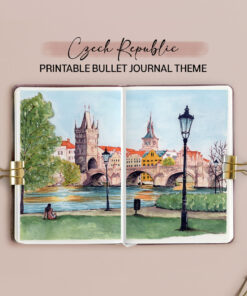 Czech Republic Bullet Journal Blank Theme / Printable for Journal or Planner (DIGITAL DOWNLOAD)