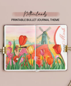Netherlands Bullet Journal Blank Theme / Printable for Journal or Planner (DIGITAL DOWNLOAD)