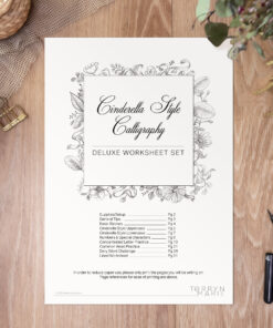 Brush Pen Calligraphy Worksheet Set | Cinderella Style