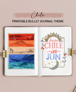 Chile Bullet Journal Blank Theme / Printable for Journal or Planner (DIGITAL DOWNLOAD)