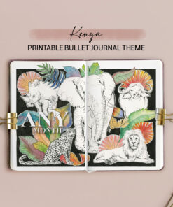 Kenya Bullet Journal Blank Theme / Printable for Journal or Planner (DIGITAL DOWNLOAD)