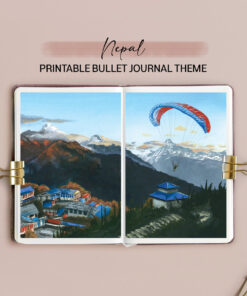 Nepal Bullet Journal Blank Theme / Printable for Journal or Planner (DIGITAL DOWNLOAD)