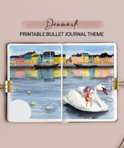 Denmark Bullet Journal Blank Theme / Printable for Journal or Planner (DIGITAL DOWNLOAD)