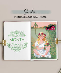 Sweden Journal Blank Theme / Printable for Journal or Planner (DIGITAL DOWNLOAD)