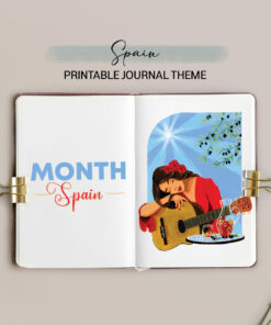 Spain Journal Blank Theme / Printable for Journal or Planner (DIGITAL DOWNLOAD)